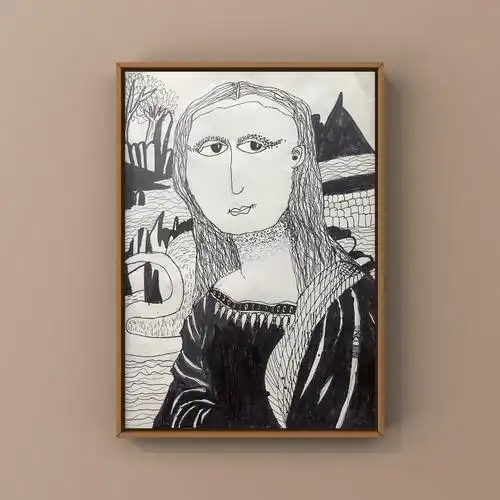 《蒙娜丽莎》线描画