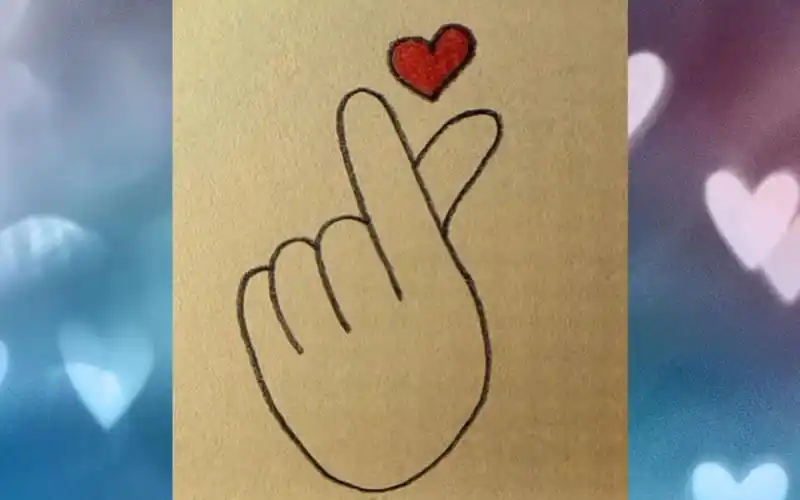 《简笔画》比心