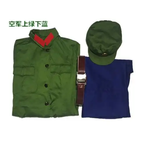 老65式涤卡的确良空军海老军装上绿下蓝套装老兵怀旧聚会厂家直销