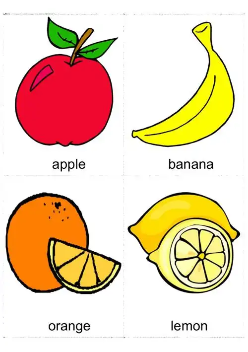 英文水果卡片