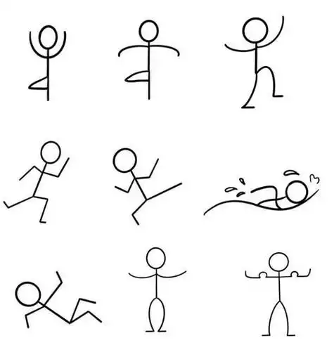 简笔画人物大全火柴人举重的简笔画举重运动员的简笔画体育运动简笔画