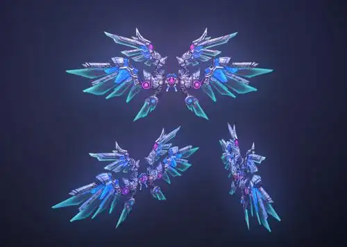 机甲之翼 翅膀 高级 高达 科幻风 赛博朋克风 手绘道具模型