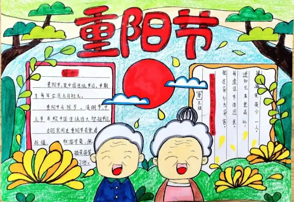 重阳节手抄报,重阳节是中国的传统节日之一,赶紧收藏起来吧#手 - 抖音