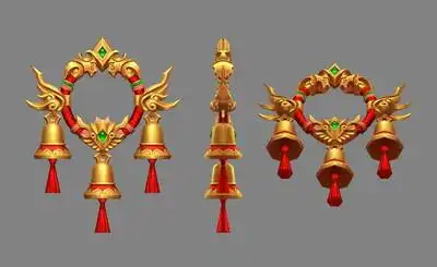 手绘 卡通 紫金铃 黄金铃铛 铜铃 灵宝_chunhuahua作