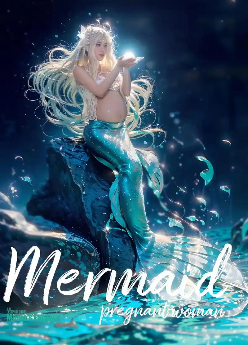 「美人鱼孕妈妈」客片 漂亮的孕妈.#ai绘画 #个人写真 # - 抖音