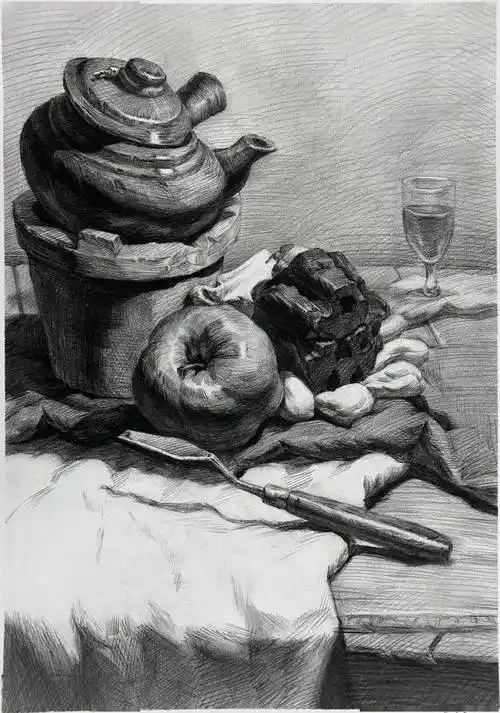 践行十个一绘青春之梦画精彩人生青岛十九中2020级美术特长生素描作品