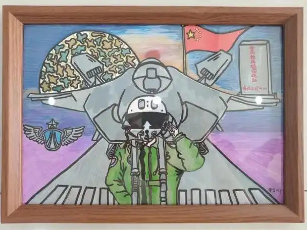 的钉子扦插画,这些作品充分展现了小朋友们对于边防官兵的敬仰之情