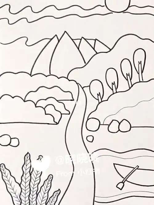 儿童风景画 儿童风景画简笔画带颜色