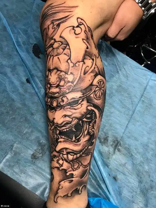 鬼武士_纹身图案手稿图片_王菲的纹身作品集