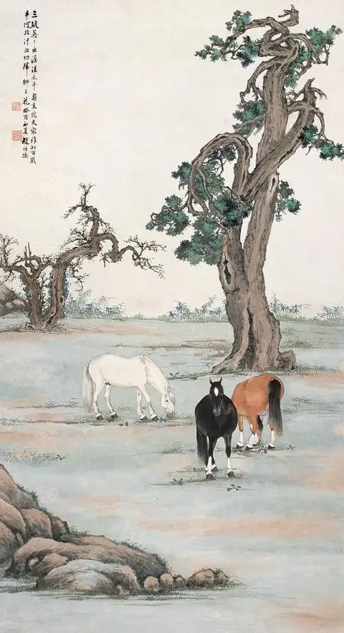 赵叔孺十一幅工笔马画的真好看