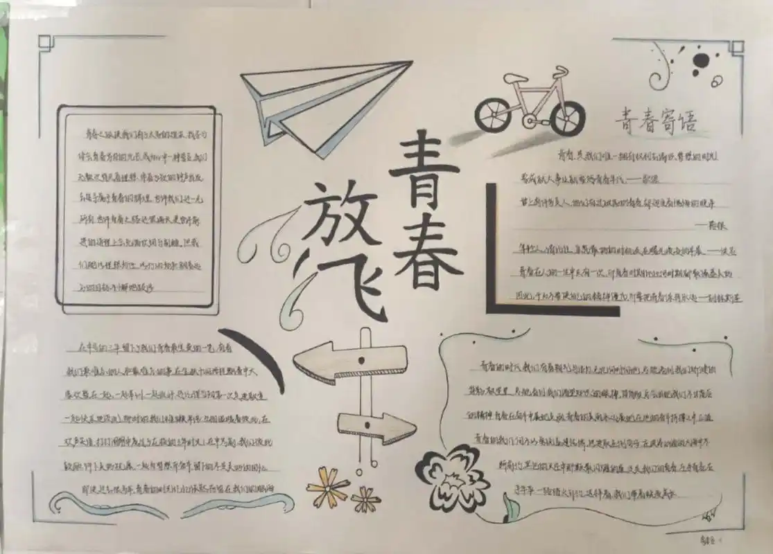 初中生手抄报 《放飞青春》 手抄报