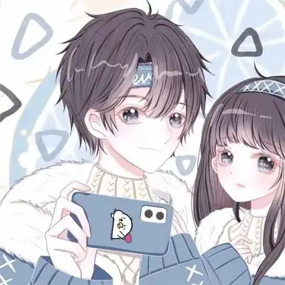 可爱呆萌情侣卡通头像萌系一对两张情头图片