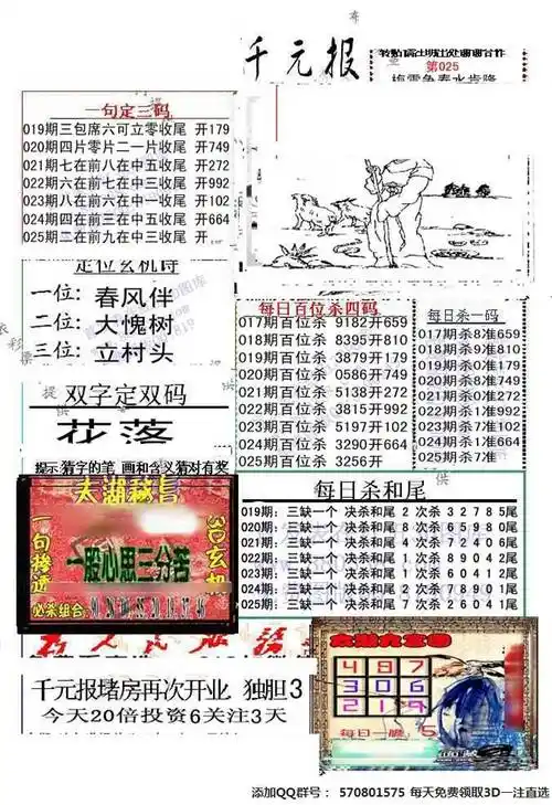 千元大报3d2018年025期太湖图库推荐精华中彩报