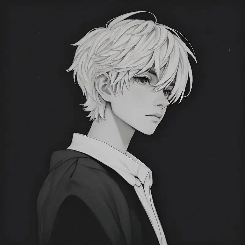 黑白素描伤感孤独男生头像92 谁能拒绝这种黑白素描男生头像呢?