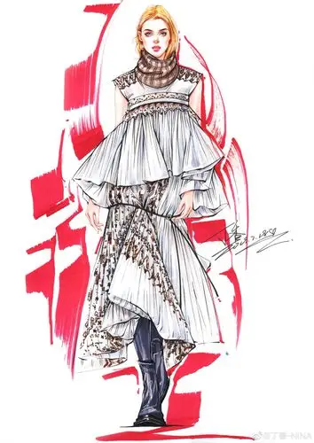 服装设计,时尚插画 @丁香-nina