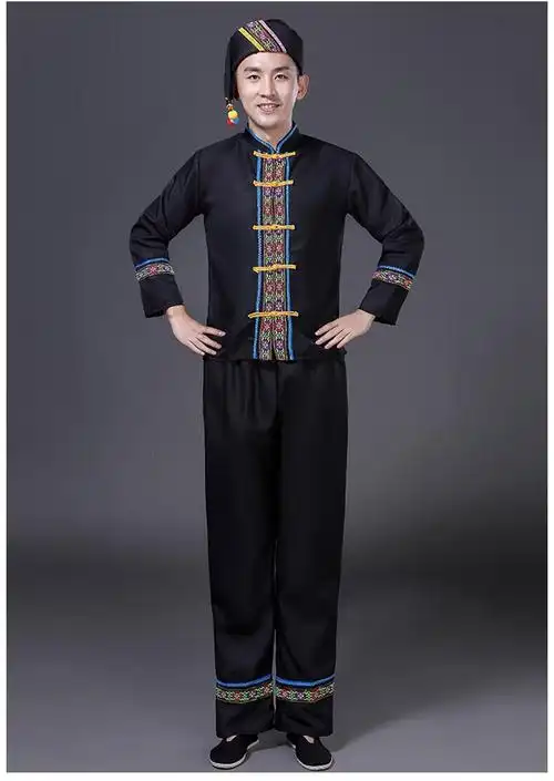 广西云南贵州黔东南少数民族彝族苗族瑶族传统服装男服饰演出服夏