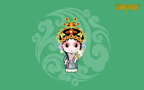 国粹京剧招财童子可爱卡通壁纸壁纸图片