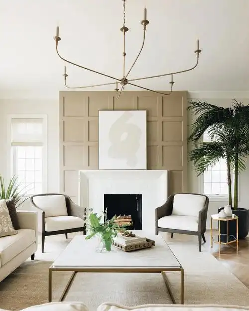 奶咖色美式轻复古家居软装搭配