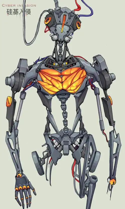 年久失修的机械骨架赛博朋克主题设定