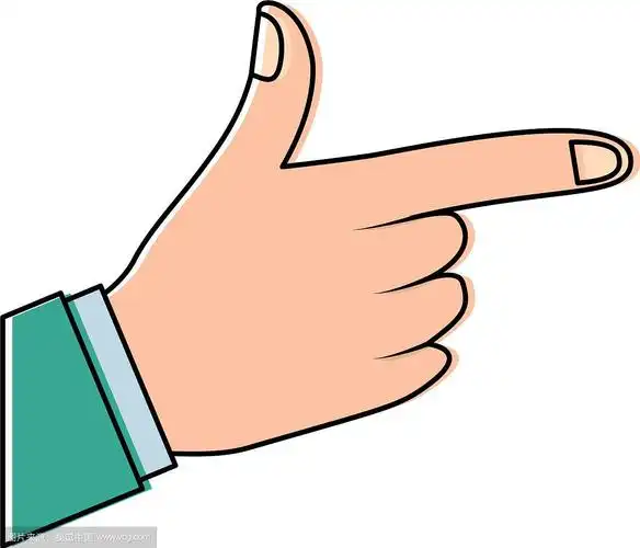 用手指指示方向的手