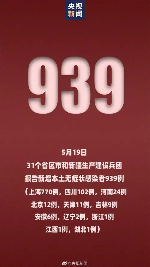 全国疫情最新消息5月19日新增本土确诊176例本土无症状939例