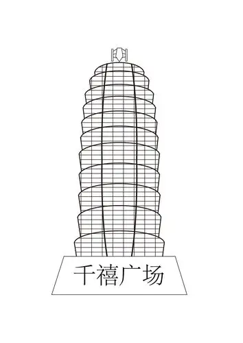 郑州千禧广场大玉米矢量线稿图