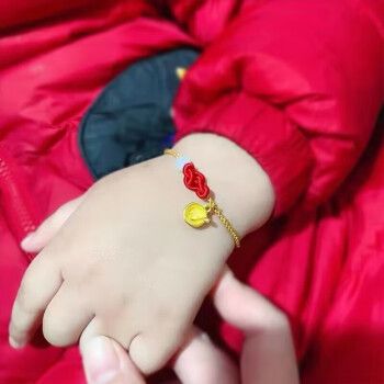 慕麒麟黄金金饭碗吊坠3d硬金汤勺新生儿手链婴儿满月宝宝足金金饭碗