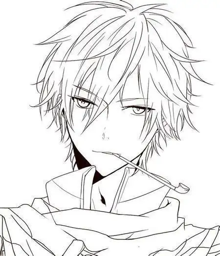 漫画美少年全身人物简笔画