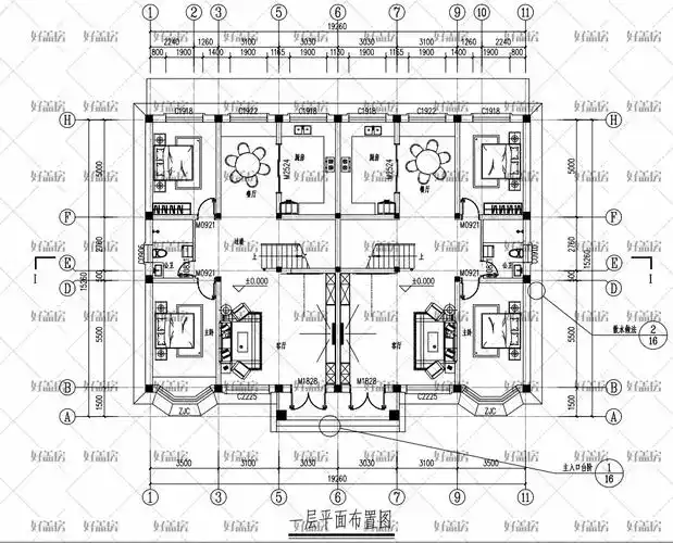 五间二层楼房效果图