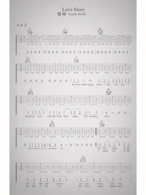 吉他谱  ##吉他教学  #吉他弹唱  #lovestory  #欧美经典歌曲  焉生