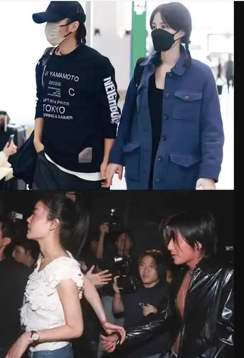 王菲谢霆锋复合十年机场首露面谢霆锋打扮低调王菲气场十足