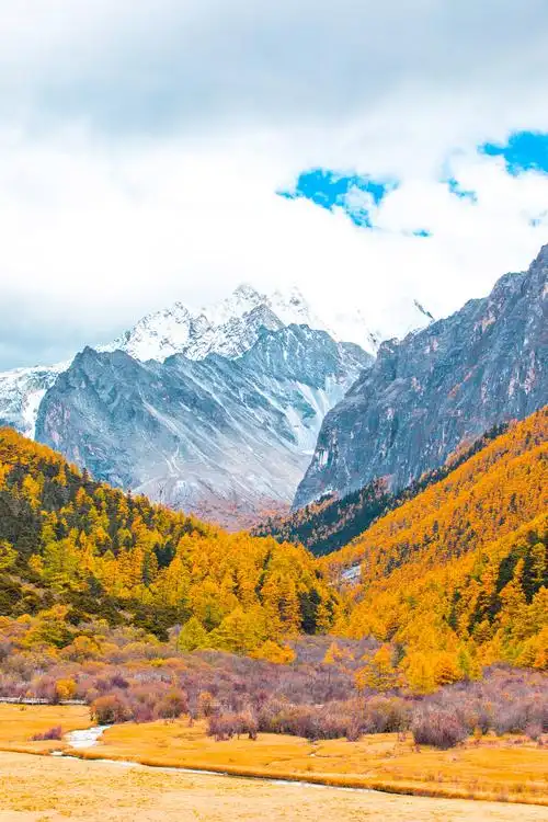 雄伟的高原雪山景色
