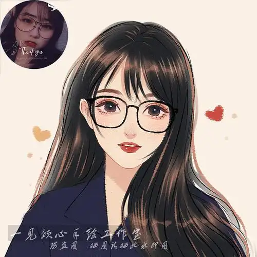 水彩手绘头像真人照片转动漫画q版卡通约稿设计插画情侣手工定制淘宝