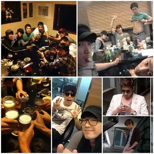 神话组合曝聚餐照 eric墨镜搞笑东万秀腹肌(转载)