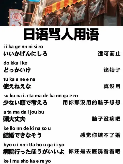 可以不学但一定要懂的日语骂人大全