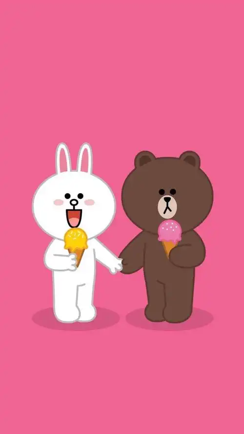 line friends 壁纸 iphone 可妮兔布朗熊