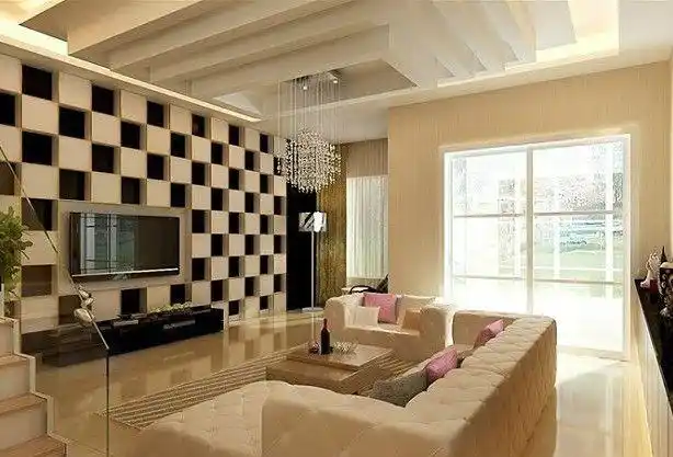 3d背景墙装修效果图 黑白格子