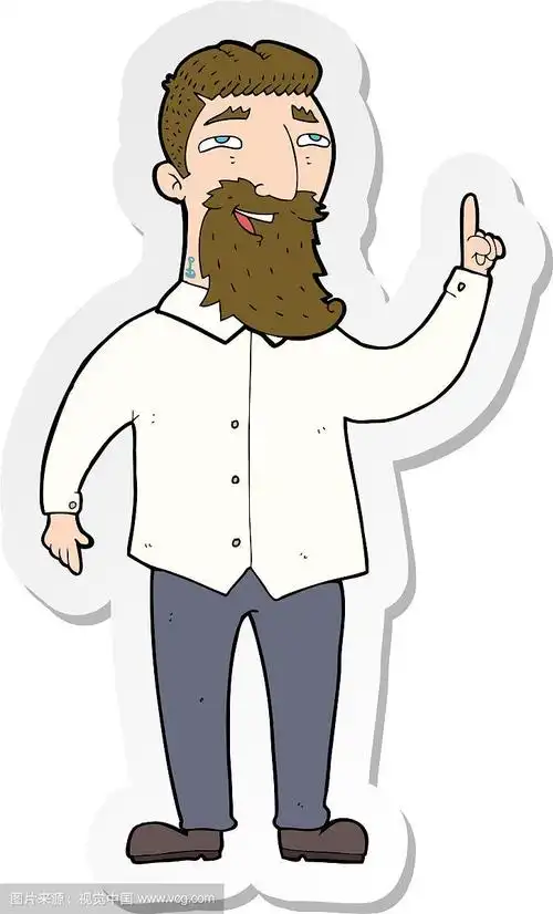 卡通胡子男人的贴纸