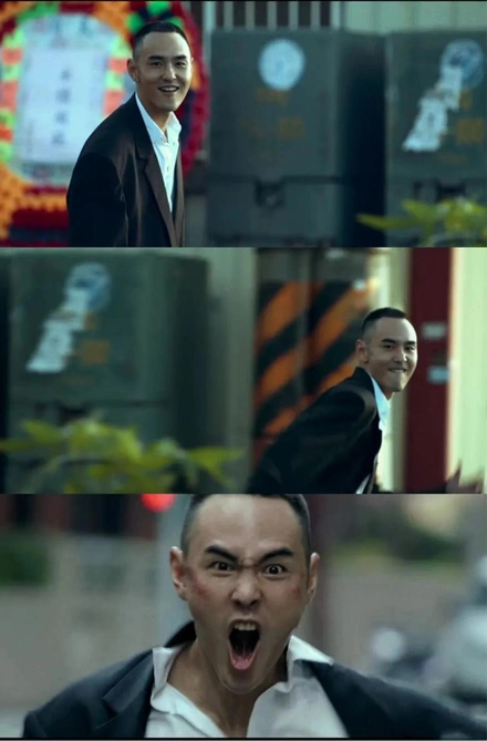 把警察甩在身后,偻着背拔枪狂奔,表情快意狠戾,他疯癫偏执,满手沾血