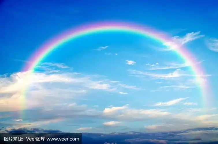 一个蓝色的天空彩虹背景(云).