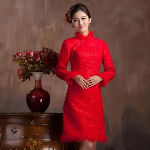 red cheongsam dresses price