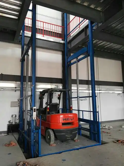 廊坊简易工厂导轨式升降机固定升降货梯图纸图片