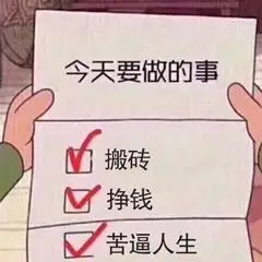 今天要做的事:搬砖 挣钱 苦逼人生