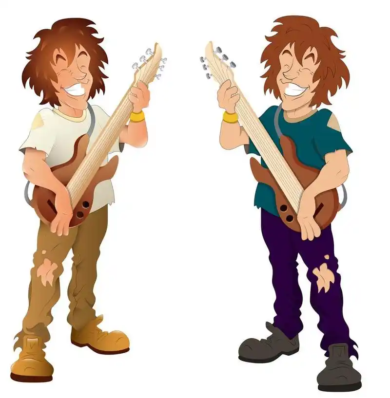 流行歌星-矢量字符图