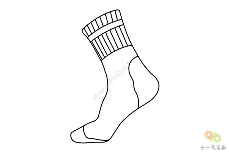长筒袜子简笔画步骤图