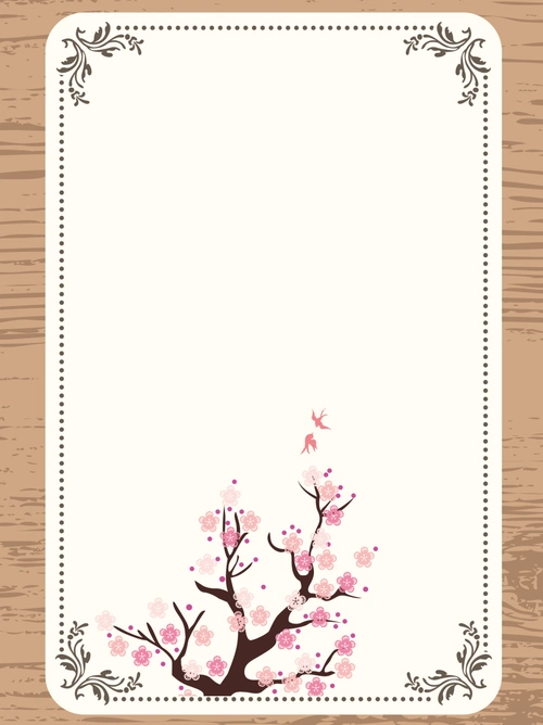 粉色小清新婚礼卡片设计矢量图