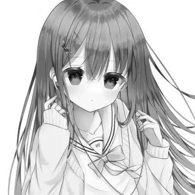 高质量动漫女头黑白图片 高清好看的黑白画女动漫_女生微信头像_头像