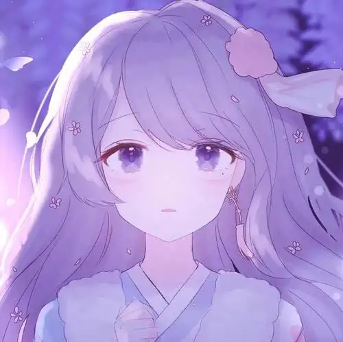 可爱软萌紫色系卡通头像二次元女生可爱点