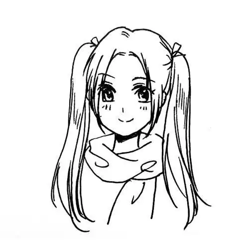 【女孩简笔画】俏皮可爱的双马尾女生的简笔画,卡通版双马尾女生的,留