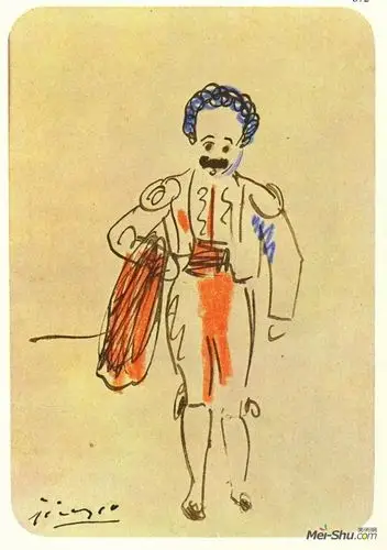 《斗牛士塞巴斯蒂亚·朱雅·维达尔》毕加索作品欣赏高清